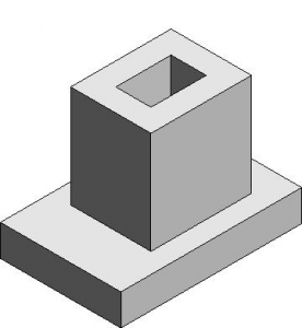 Фундамент под жб колонну 1 уступ несимметричный